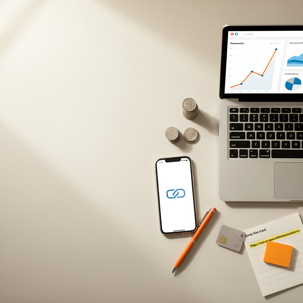 Schreibtisch mit Laptop, Smartphone und Notizbuch – Empfehlung organisieren