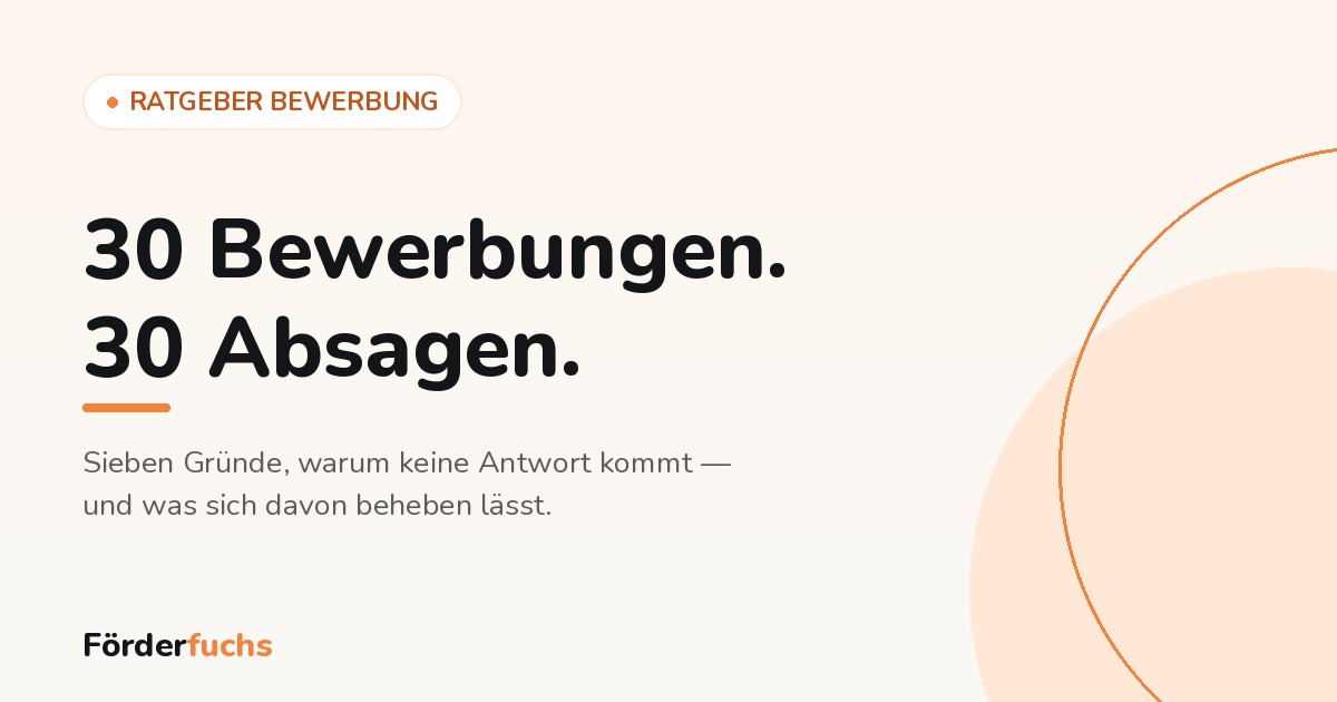 Grafik: 30 Bewerbungen, 30 Absagen